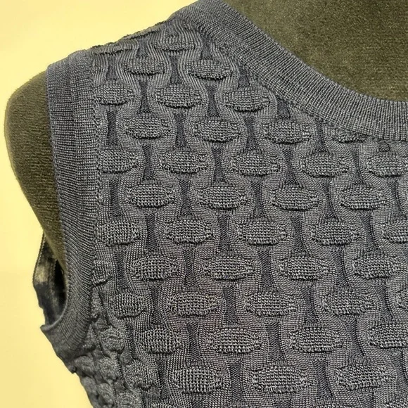 Missoni Navy Textured Knit Tank with Matching Cardigan - Picture 6 of 7